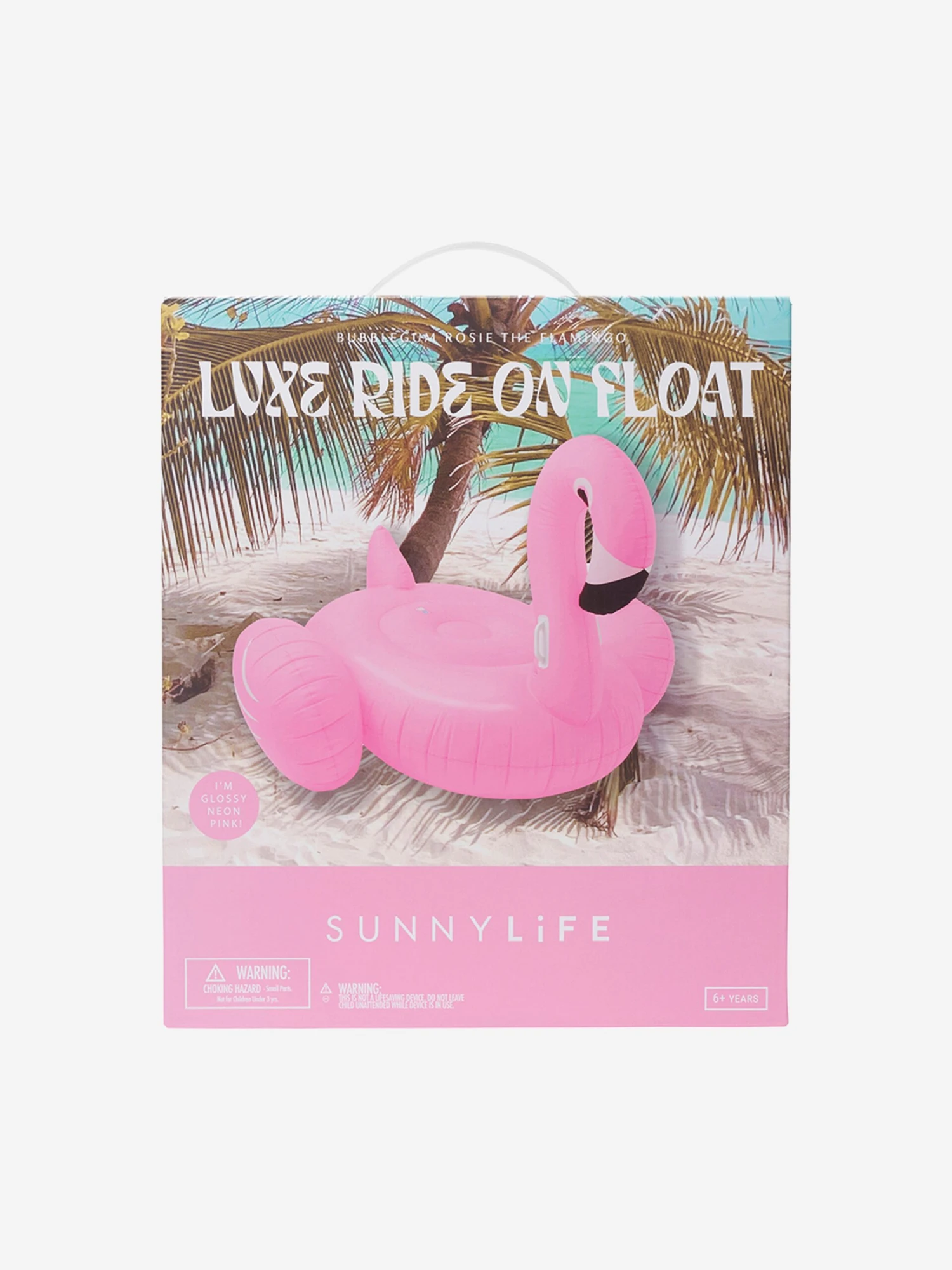 SunnyLife Girls Rosie The Flamingo Luxe Ride-On Float In Pink (155cm) 6 SunnyLife Girls Rosie The Flamingo Luxe Ride-On Float In Pink (155cm) - Image 6