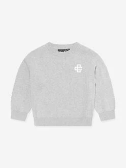 Kids Knitted Emblem Sweatshirt In Grey