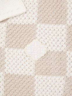 Kids Knitted Checkerboard Shirt In Ivory -Childrens Clothing Store TCCA4012 IVORY 3