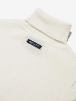Trussardi Boys Kurah Sweater In Ivory -Childrens Clothing Store TRUA3009 MILK 4