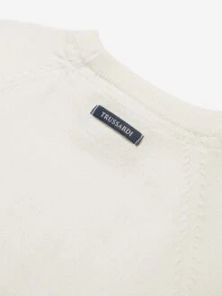 Trussardi Boys Hershel Sweatshirt In Ivory -Childrens Clothing Store TRUA3014 MILK 4