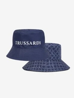 Trussardi Boys Quinsi Reversible Bucket Hat In Blue