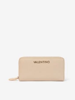 Valentino Girls Divina SA Zip Around Wallet In Beige (19.5cm)