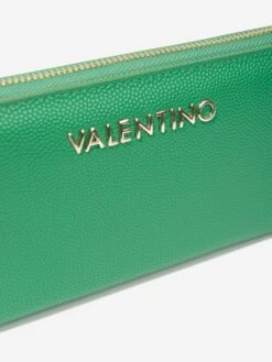 Valentino Girls Divina Zip Around Wallet In Green (18.9cm) -Childrens Clothing Store VALS4045 VERDE 3