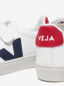 Veja Kids Small Esplar Velcro Trainers In White -Childrens Clothing Store VEJS3010 WHITE 4