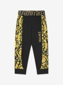 Versace Kids Barocco Logo Joggers In Black