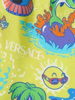 Versace Boys Silk Bermuda Shorts In Yellow -Childrens Clothing Store VERS3148 5Y010 3