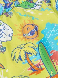 Versace Boys Silk Bermuda Shorts In Yellow -Childrens Clothing Store VERS3148 5Y010 4