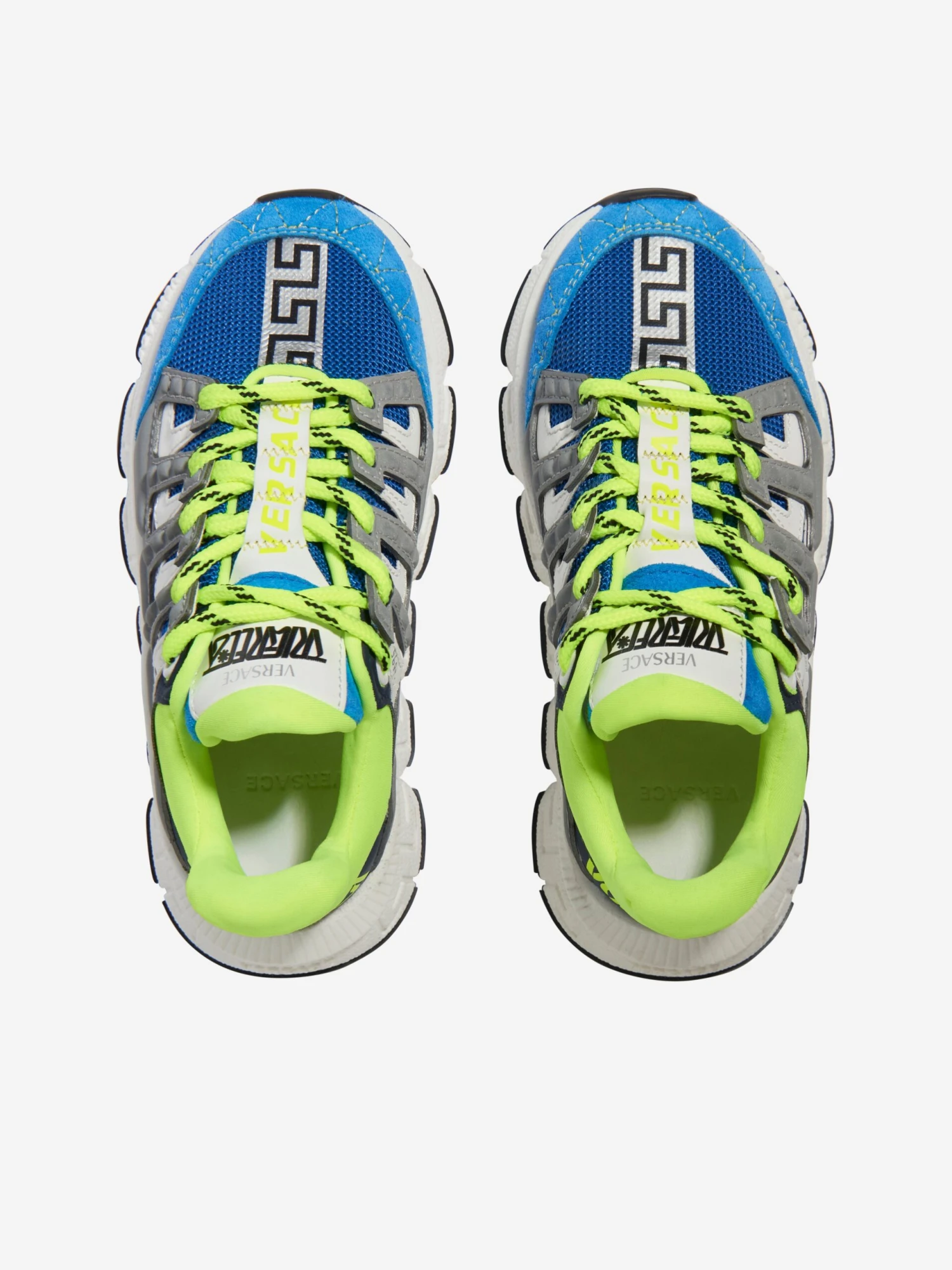 Versace Boys Lace Up Greca Trainers In Blue 4 Versace Boys Lace Up Greca Trainers In Blue - Image 4