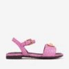 Versace Girls Medusa Heart Sandals In Pink