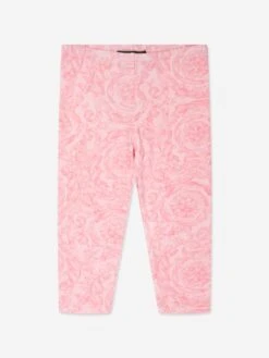 Versace Baby Girls Barocco Leggings In Pink