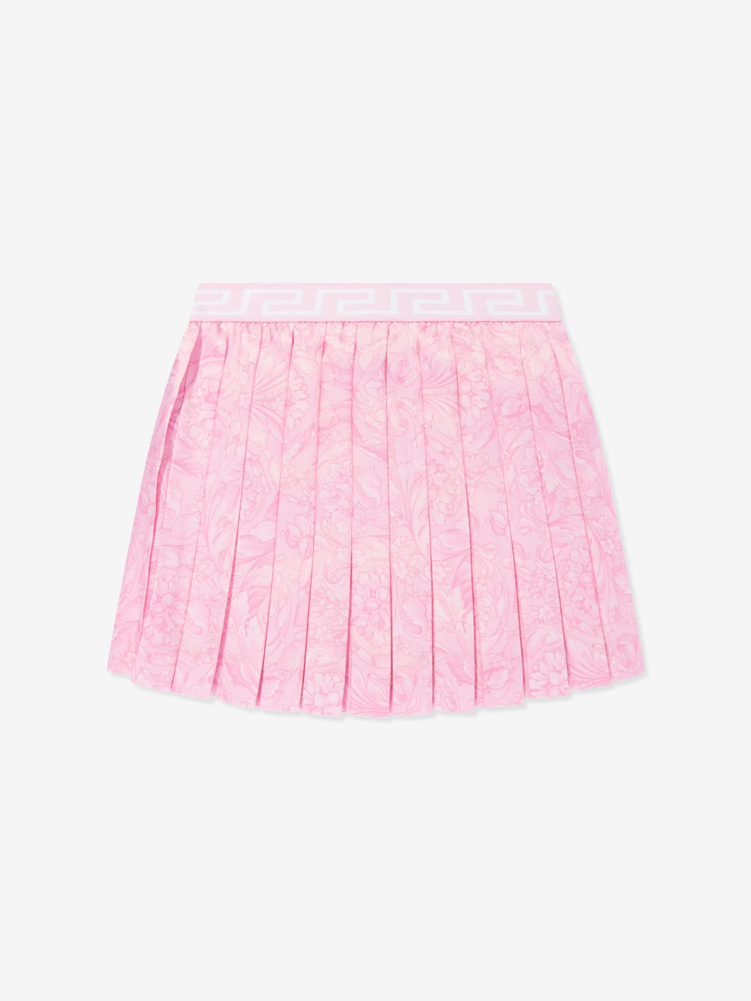 Versace Girls Barocco Pleated Skirt In Pink 1 Versace Girls Barocco Pleated Skirt In Pink