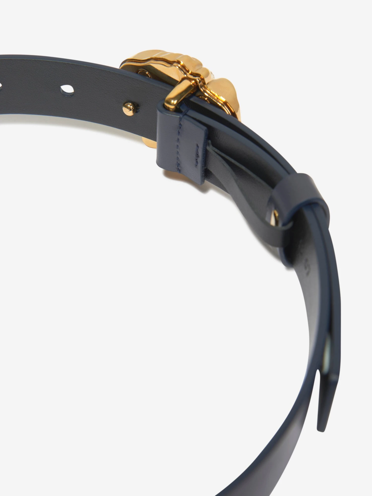 Versace Kids Leather Medusa Buckle Belt In Navy 4 Versace Kids Leather Medusa Buckle Belt In Navy - Image 4
