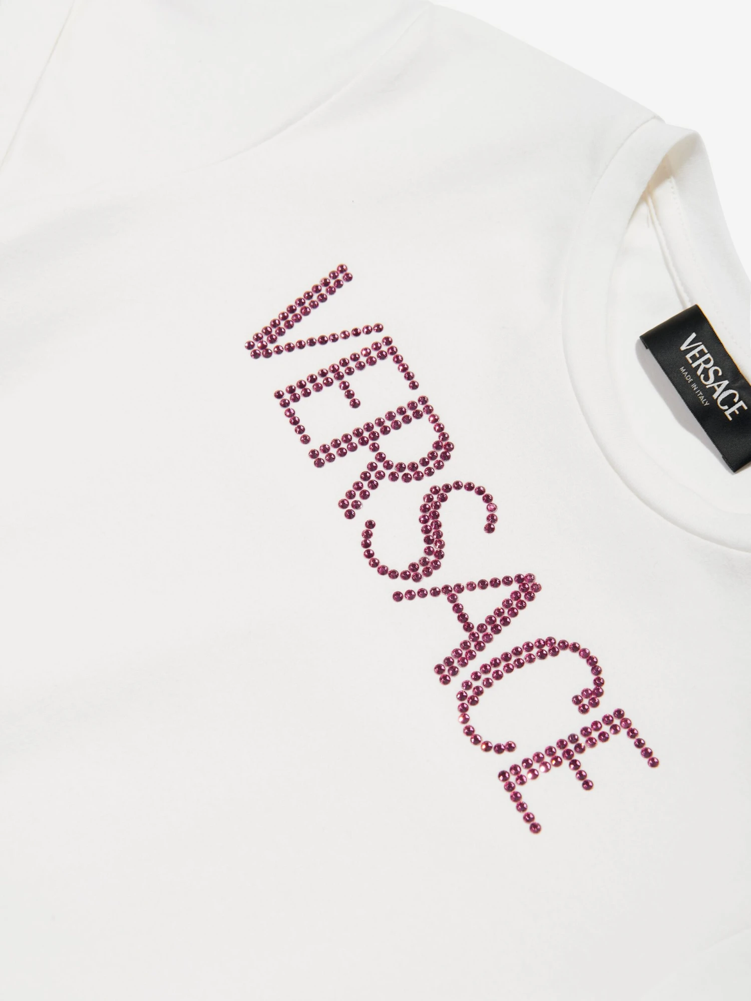 Versace Girls Barocco Diamante Logo Dress In Pink 3 Versace Girls Barocco Diamante Logo Dress In Pink - Image 3