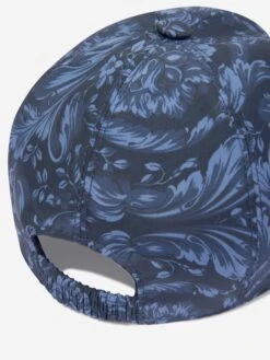 Versace Boys Baroque Print Cap In Navy 7 Versace Boys Baroque Print Cap In Navy -Childrens Clothing Store VERS4089 NAVY BLUE 4