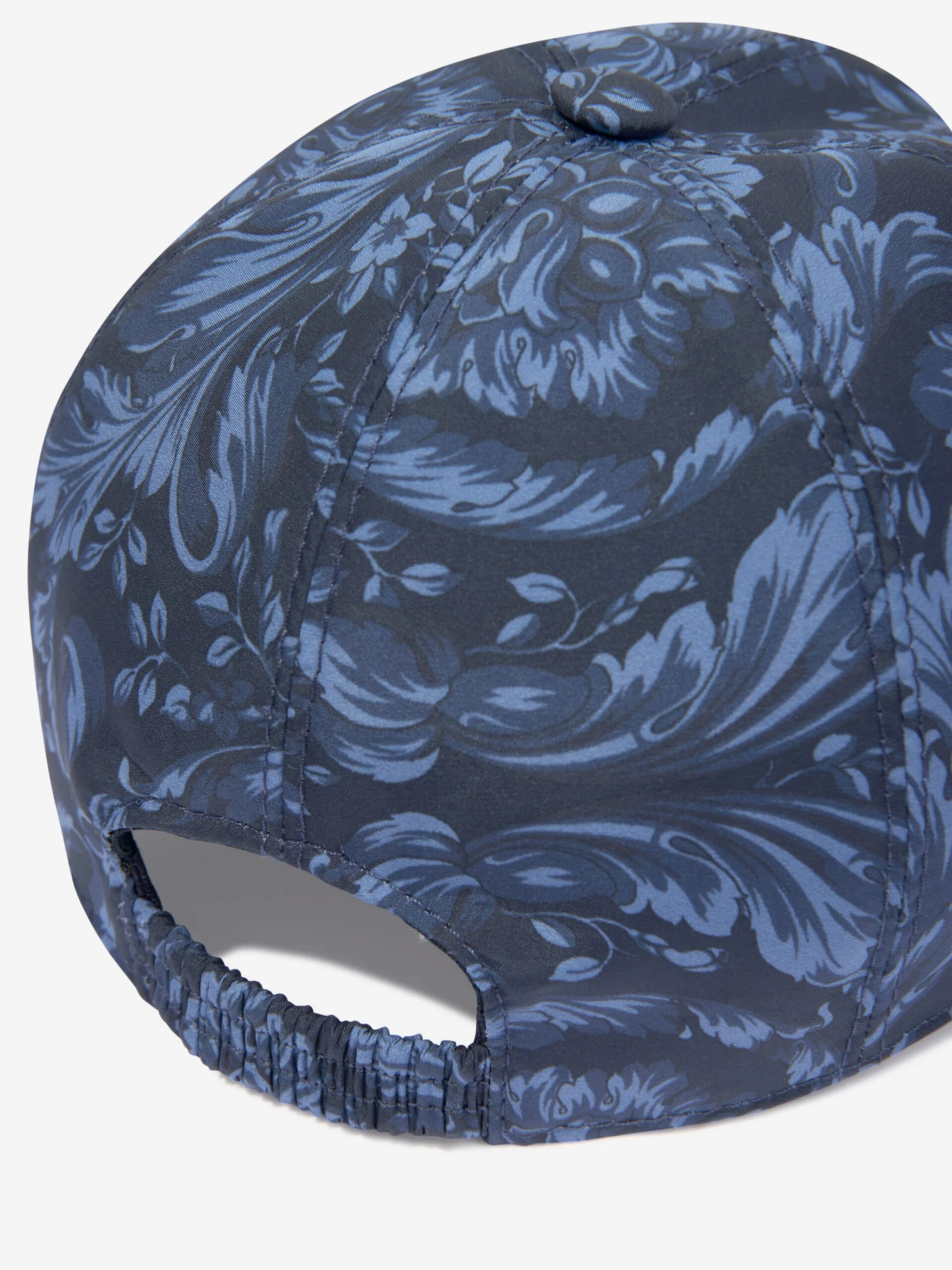 Versace Boys Baroque Print Cap In Navy 4 Versace Boys Baroque Print Cap In Navy - Image 4