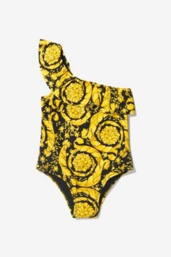Versace Girls Baroque Print Swimsuit 15 Versace Girls Baroque Print Swimsuit -Childrens Clothing Store YOUNGVERSACE U23250 1