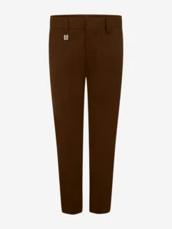 Boys School Standard Fit Trousers In Brown