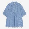 Zimmermann Girls Junie Chambray Dress In Blue