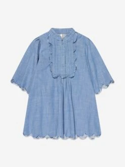 Zimmermann Girls Junie Chambray Dress In Blue