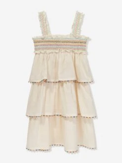 Zimmermann Girls Junie Shirred Dress In Ivory