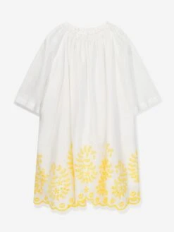 Zimmermann Girls Junie Embroidered Dress In Ivory