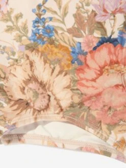 Zimmermann Girls August Shirred Frill Swimsuit In Multicolour 7 Zimmermann Girls August Shirred Frill Swimsuit In Multicolour -Childrens Clothing Store ZIMS4027 CREAM FLORAL 4