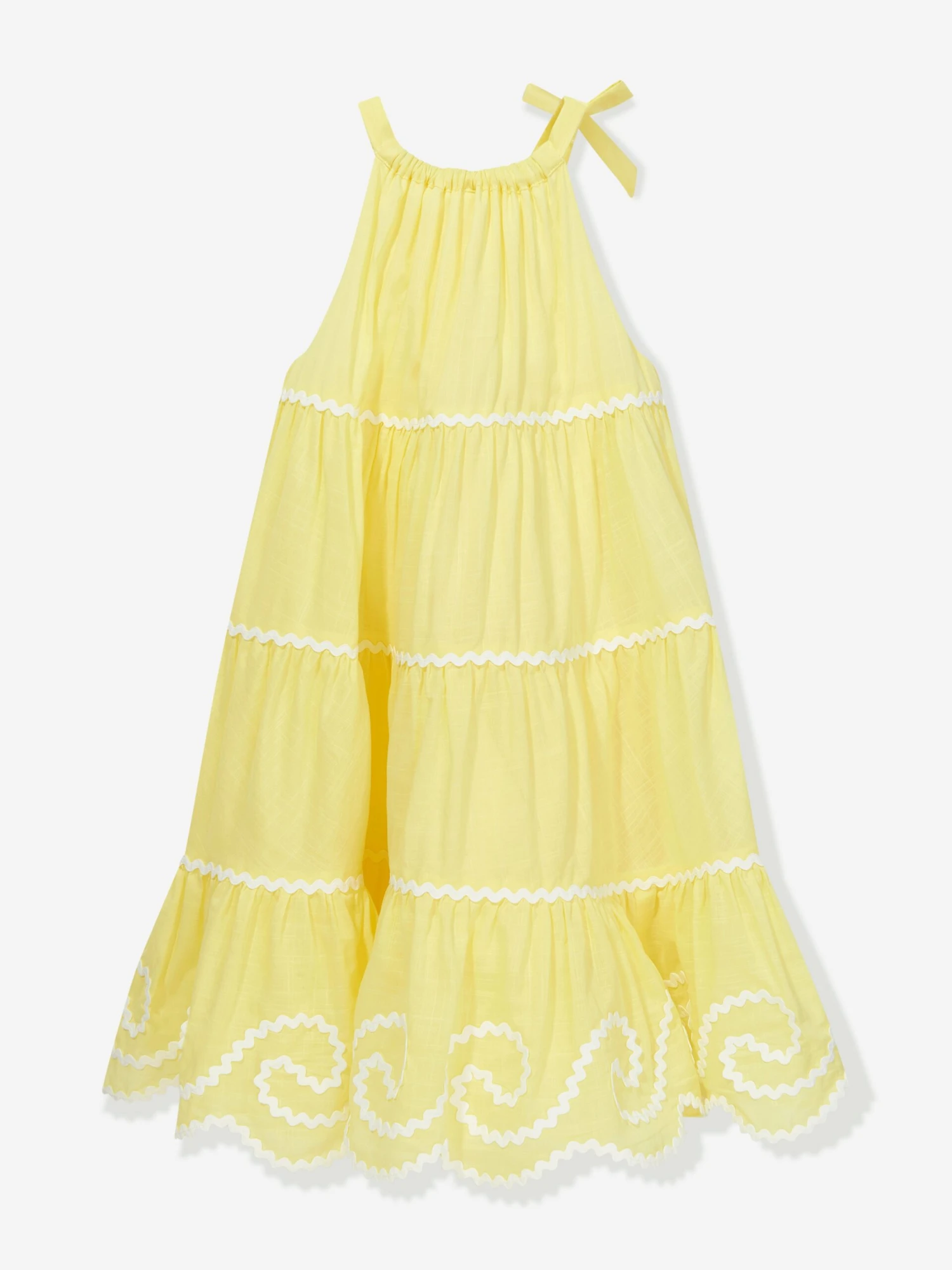 Zimmermann Girls Alight Halter Dress In Yellow 2 Zimmermann Girls Alight Halter Dress In Yellow - Image 2